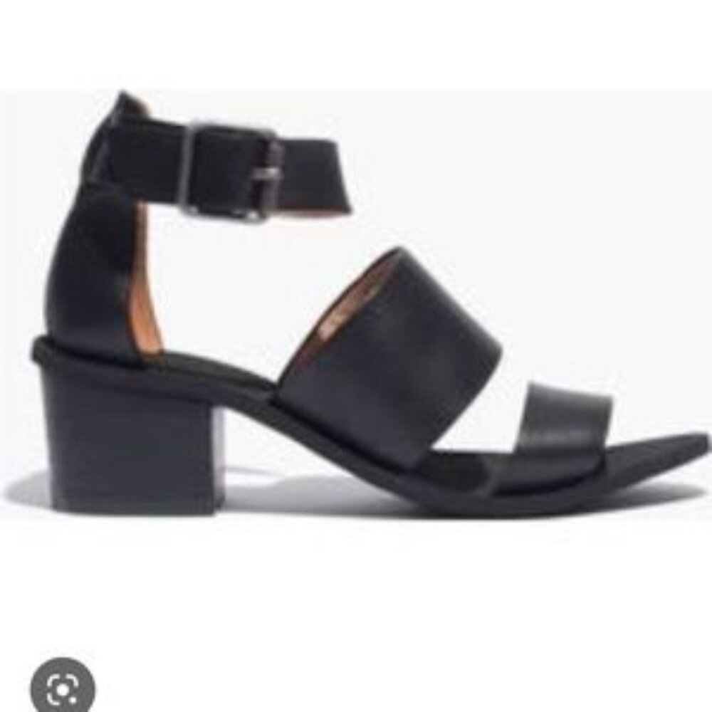 Madewell Black Leather Strappy Sandal Size 7